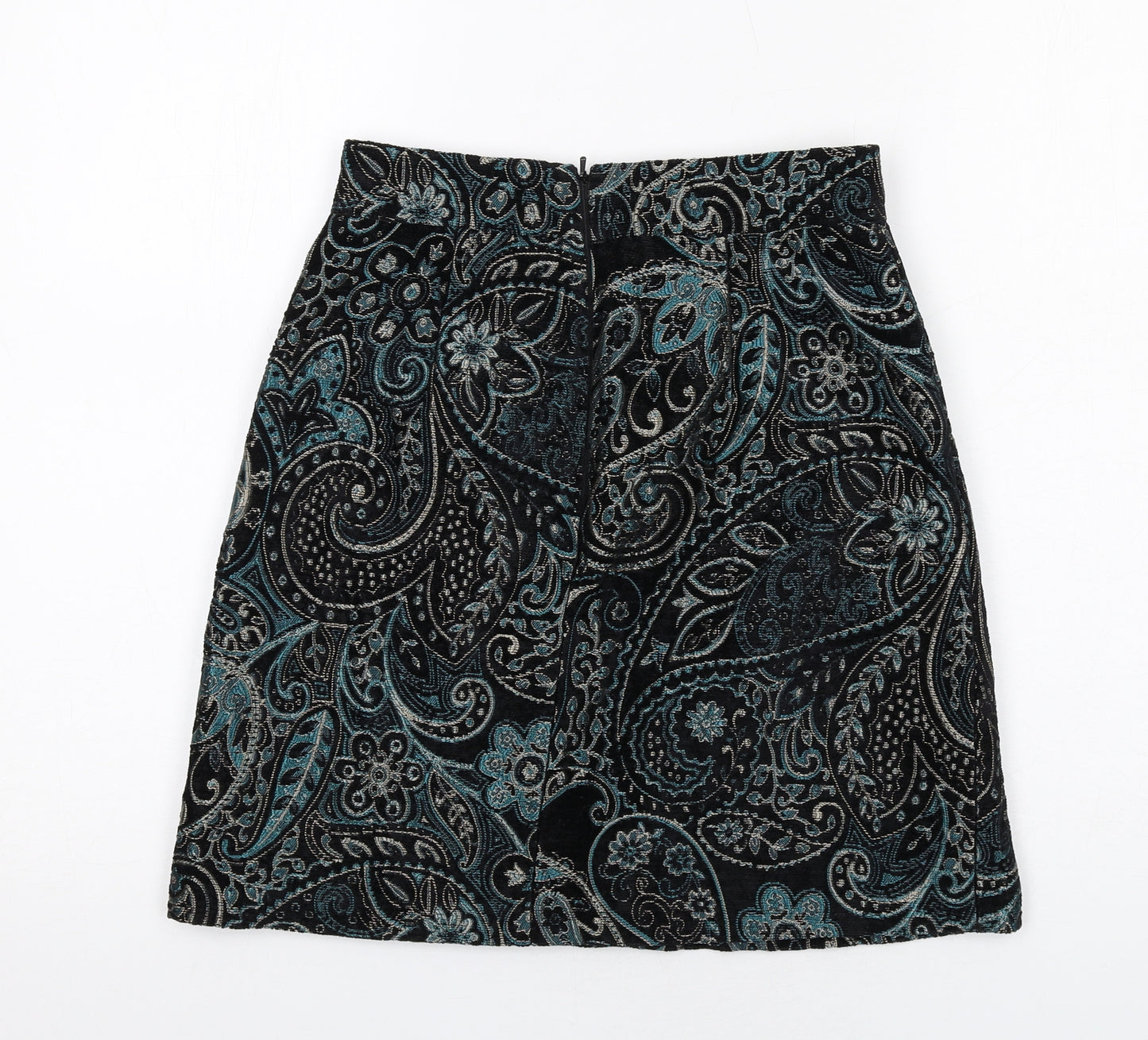 Warehouse Womens Multicoloured Geometric Polyester A-Line Skirt Size 8 Zip