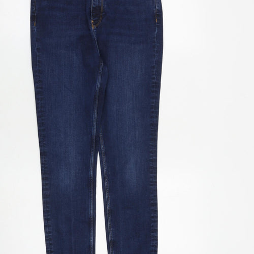 Zara Womens Blue Cotton Skinny Jeans Size 12 L27 in Slim Zip
