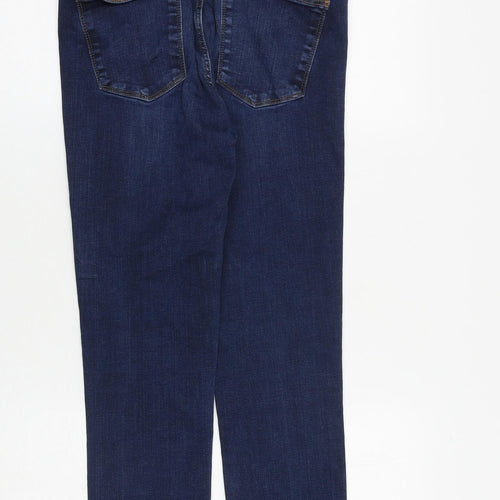 Zara Womens Blue Cotton Skinny Jeans Size 12 L27 in Slim Zip