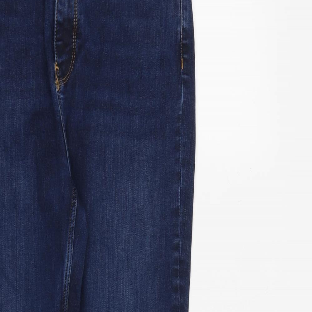Zara Womens Blue Cotton Skinny Jeans Size 12 L27 in Slim Zip