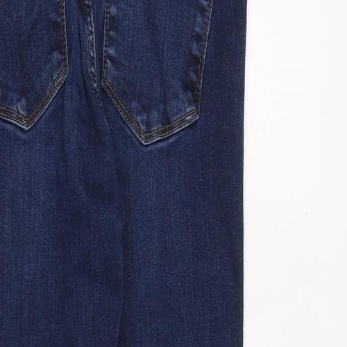 Zara Womens Blue Cotton Skinny Jeans Size 12 L27 in Slim Zip