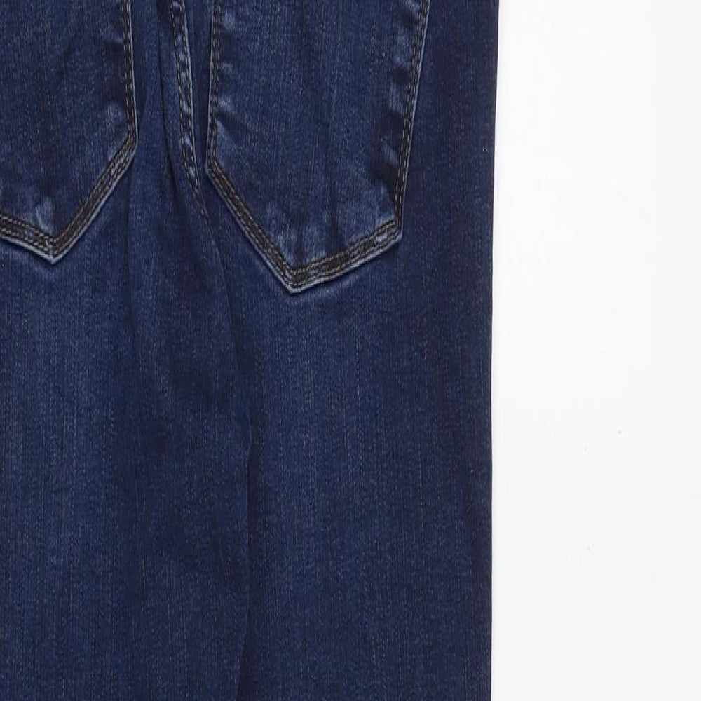 Zara Womens Blue Cotton Skinny Jeans Size 12 L27 in Slim Zip