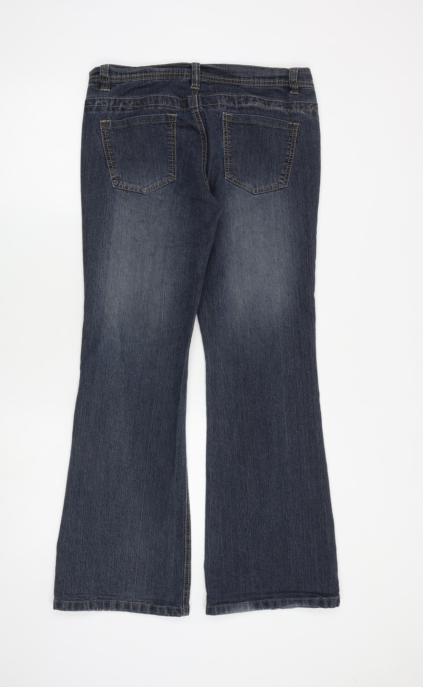 Dorothy Perkins Womens Blue Cotton Bootcut Jeans Size 12 L30 in Regular Zip