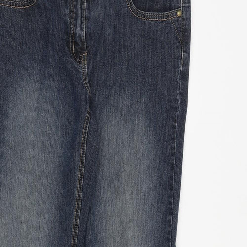 Dorothy Perkins Womens Blue Cotton Bootcut Jeans Size 12 L30 in Regular Zip