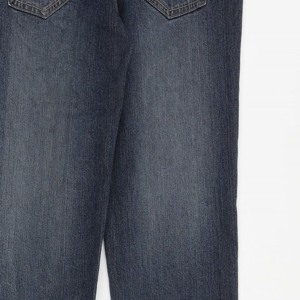 Dorothy Perkins Womens Blue Cotton Bootcut Jeans Size 12 L30 in Regular Zip