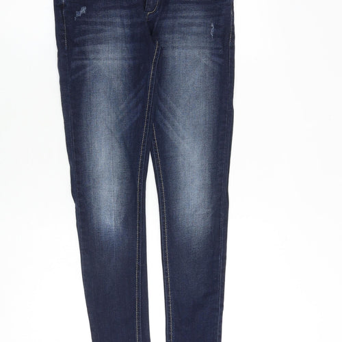 Denim & Co. Womens Blue Cotton Skinny Jeans Size 8 L30 in Regular Zip