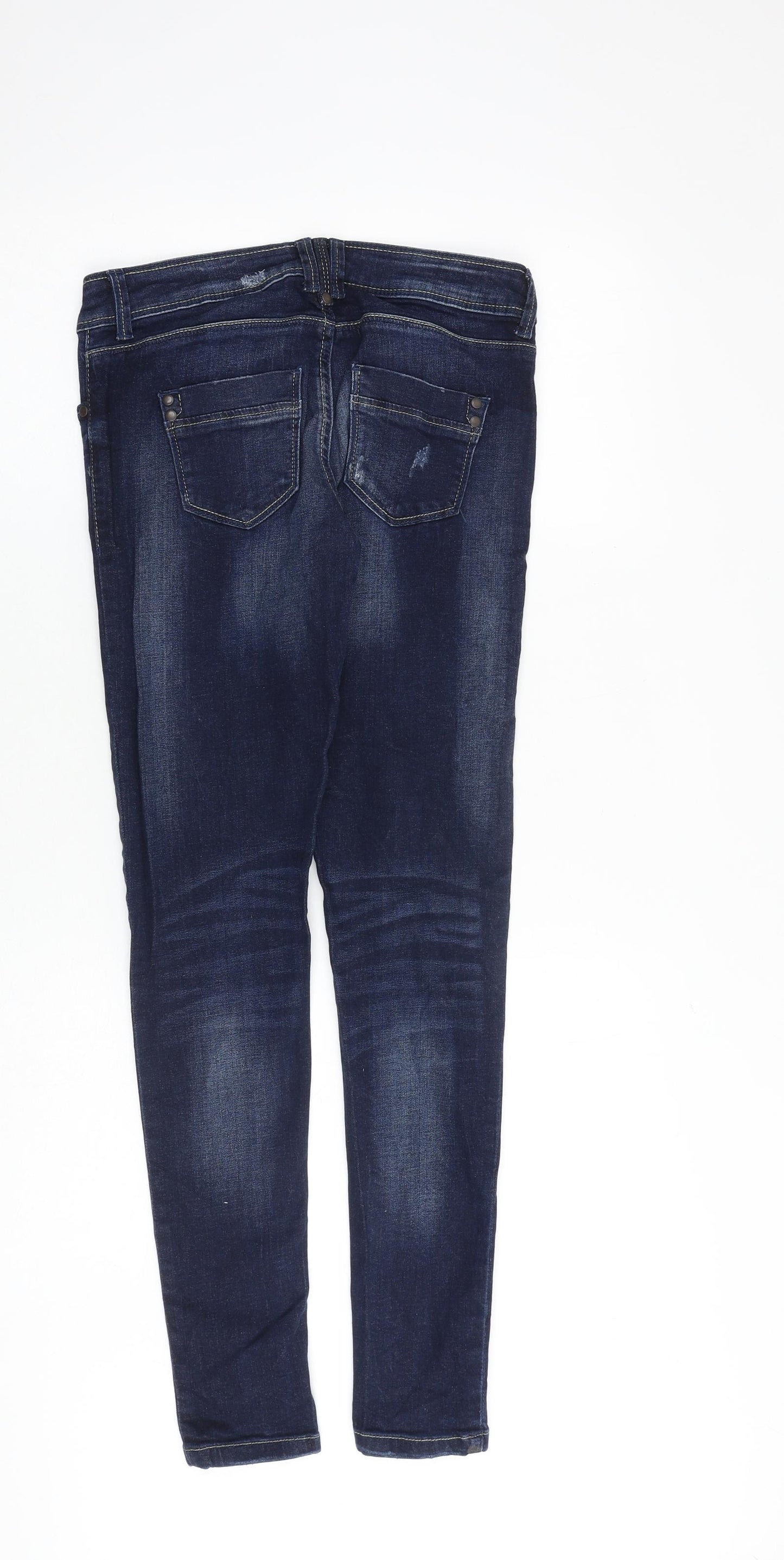 Denim & Co. Womens Blue Cotton Skinny Jeans Size 8 L30 in Regular Zip