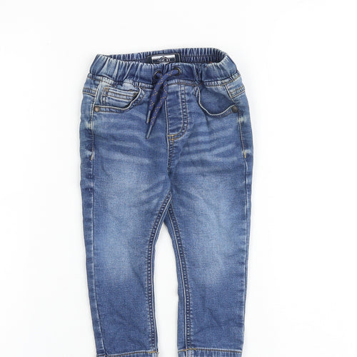 NEXT Baby Blue Cotton Capri Jeans Size 12-18 Months Drawstring