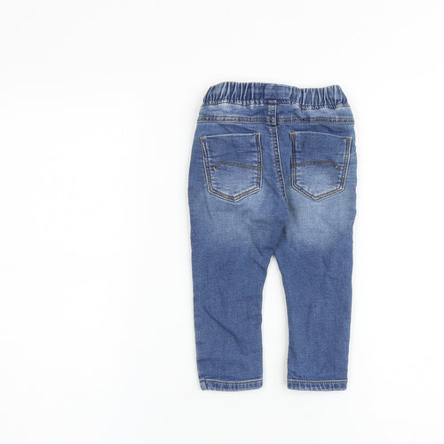 NEXT Baby Blue Cotton Capri Jeans Size 12-18 Months Drawstring