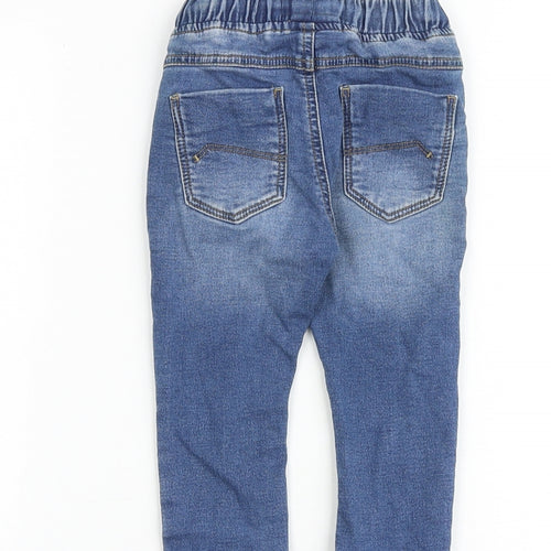 NEXT Baby Blue Cotton Capri Jeans Size 12-18 Months Drawstring