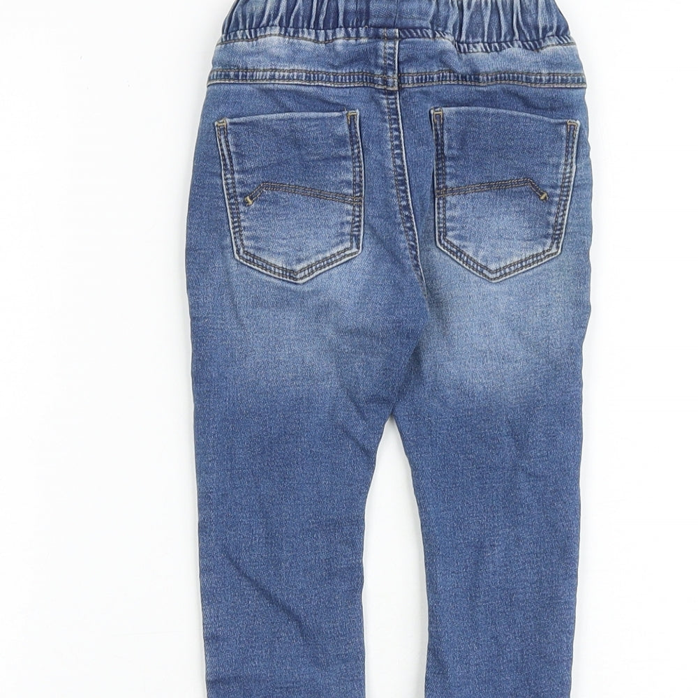 NEXT Baby Blue Cotton Capri Jeans Size 12-18 Months Drawstring