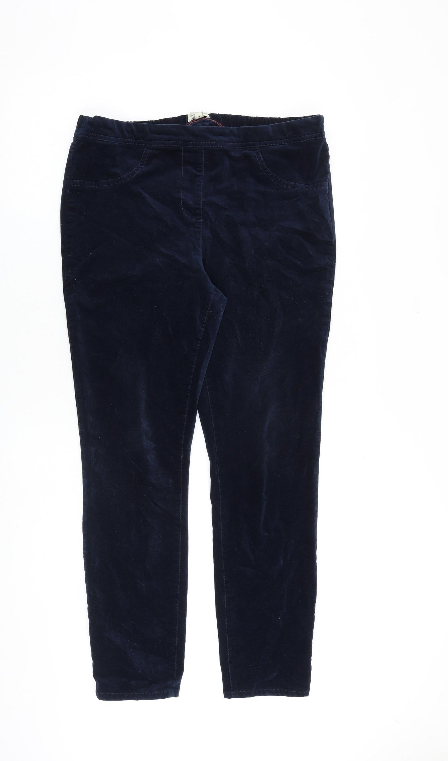White Stuff Womens Blue Cotton Trousers Size 14 L29 in Regular