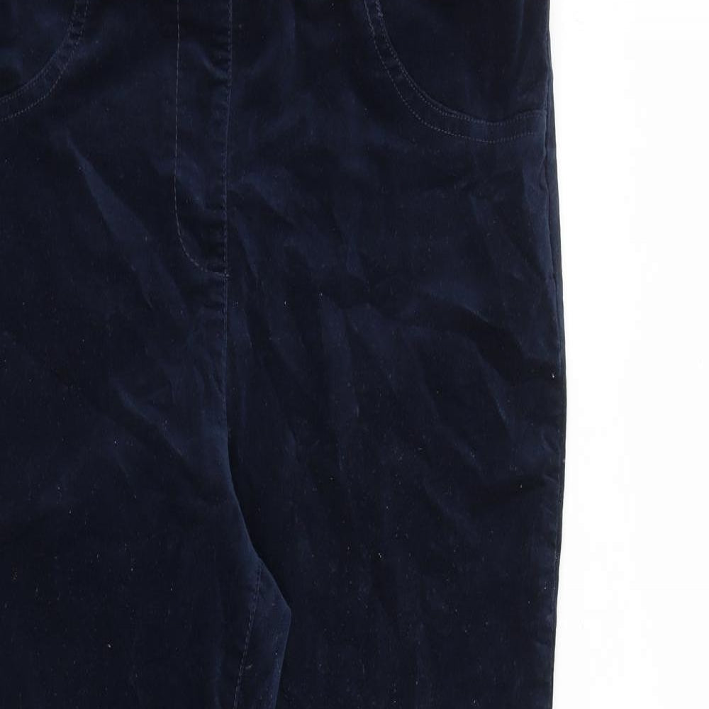 White Stuff Womens Blue Cotton Trousers Size 14 L29 in Regular