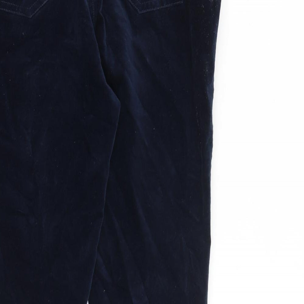 White Stuff Womens Blue Cotton Trousers Size 14 L29 in Regular