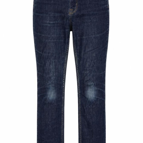 Denim & Co. Womens Blue Cotton Straight Jeans Size 10 L27 in Regular Zip