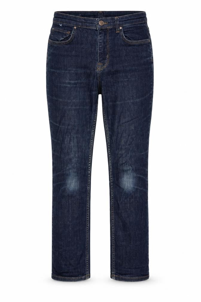 Denim & Co. Womens Blue Cotton Straight Jeans Size 10 L27 in Regular Zip