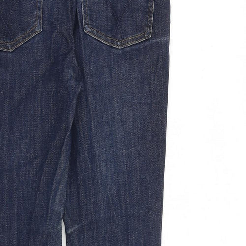 Denim & Co. Womens Blue Cotton Straight Jeans Size 10 L27 in Regular Zip