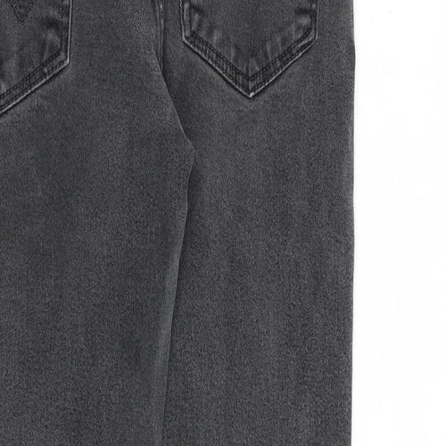 Wrangler Mens Grey Cotton Straight Jeans Size 34 in L31 in Regular Zip
