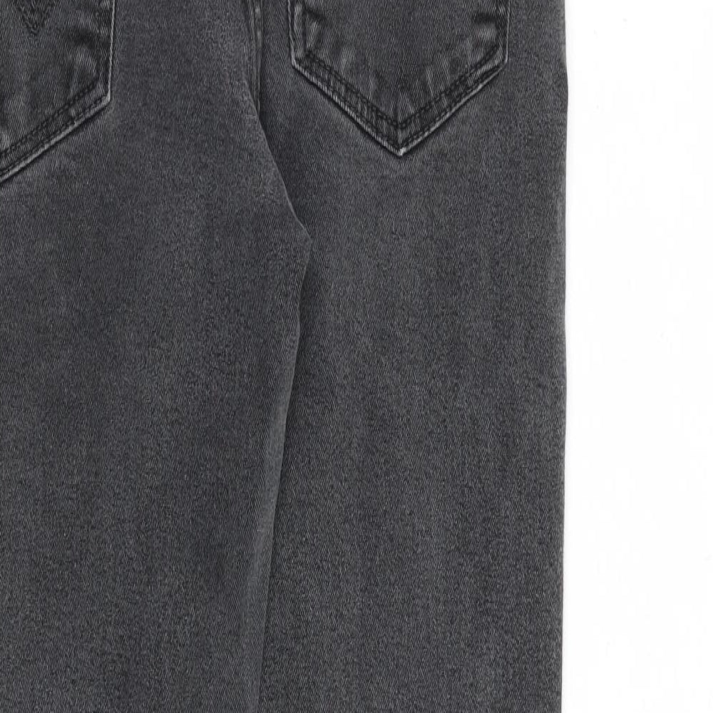 Wrangler Mens Grey Cotton Straight Jeans Size 34 in L31 in Regular Zip