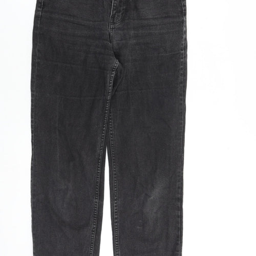 H&M Womens Grey 100% Cotton Straight Jeans Size 10 L27 in Regular Zip