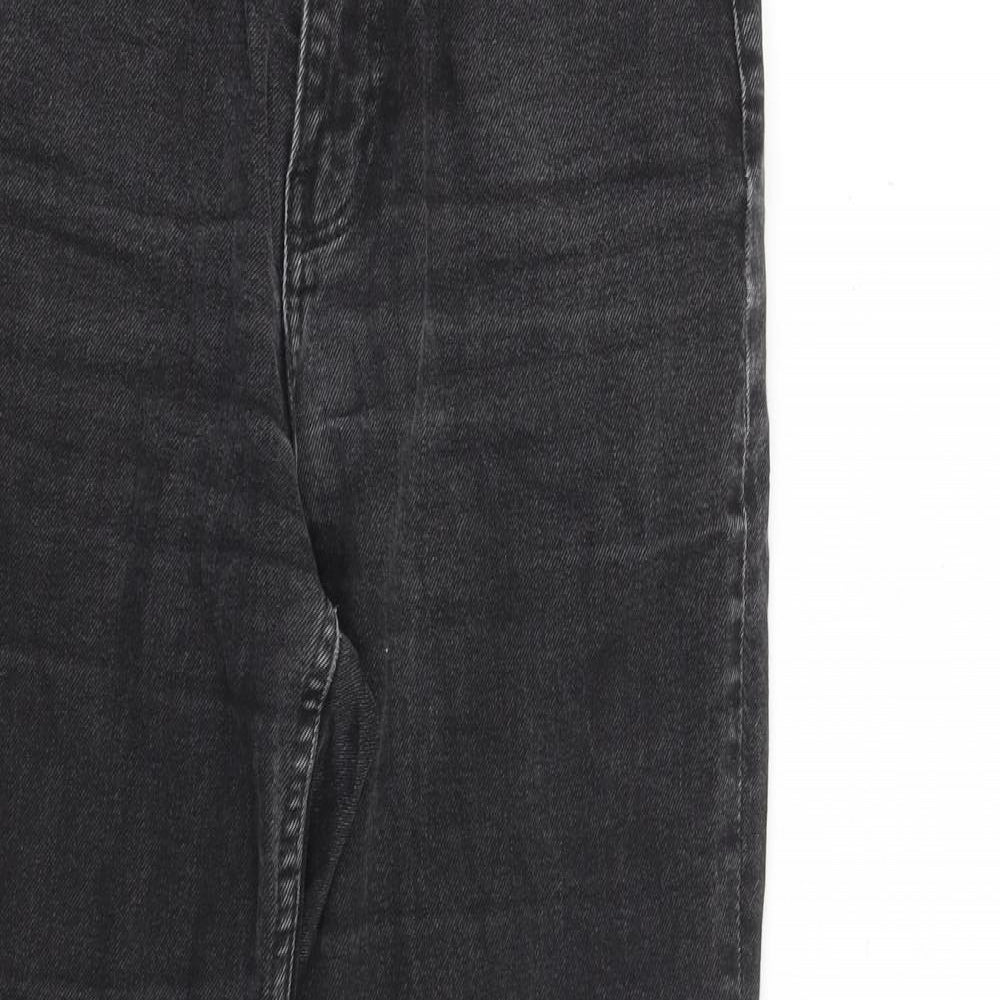 H&M Womens Grey 100% Cotton Straight Jeans Size 10 L27 in Regular Zip