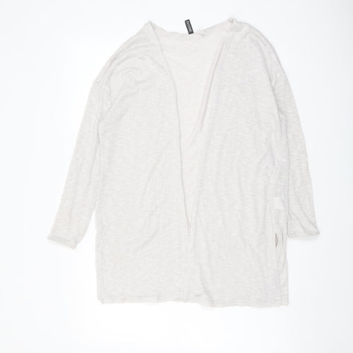 H&M Womens Beige V-Neck Polyester Cardigan Jumper Size M