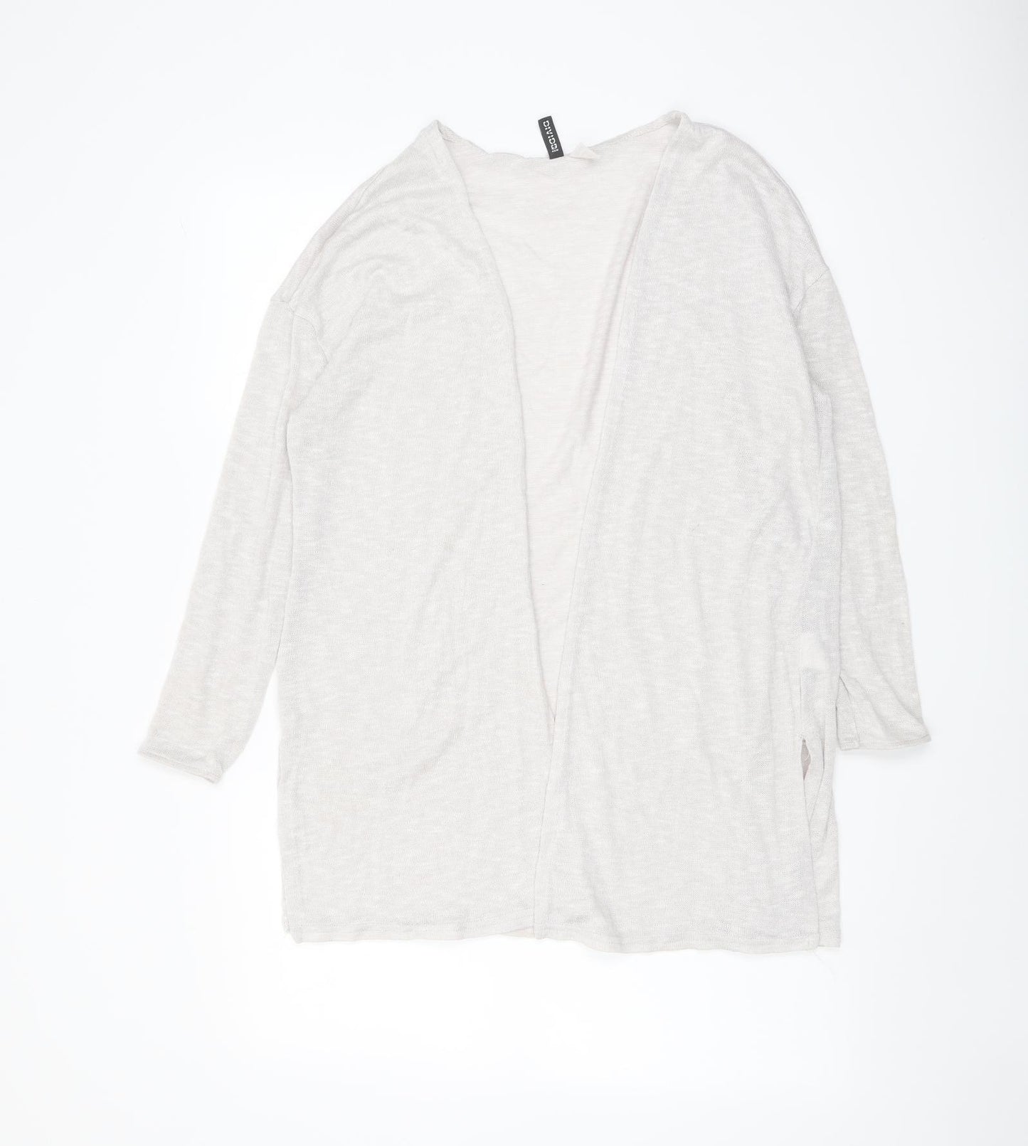 H&M Womens Beige V-Neck Polyester Cardigan Jumper Size M