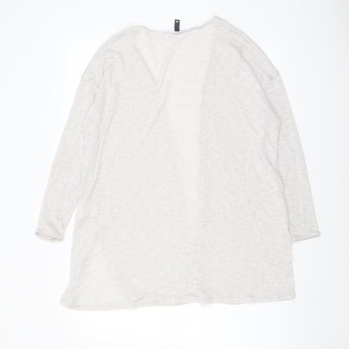 H&M Womens Beige V-Neck Polyester Cardigan Jumper Size M