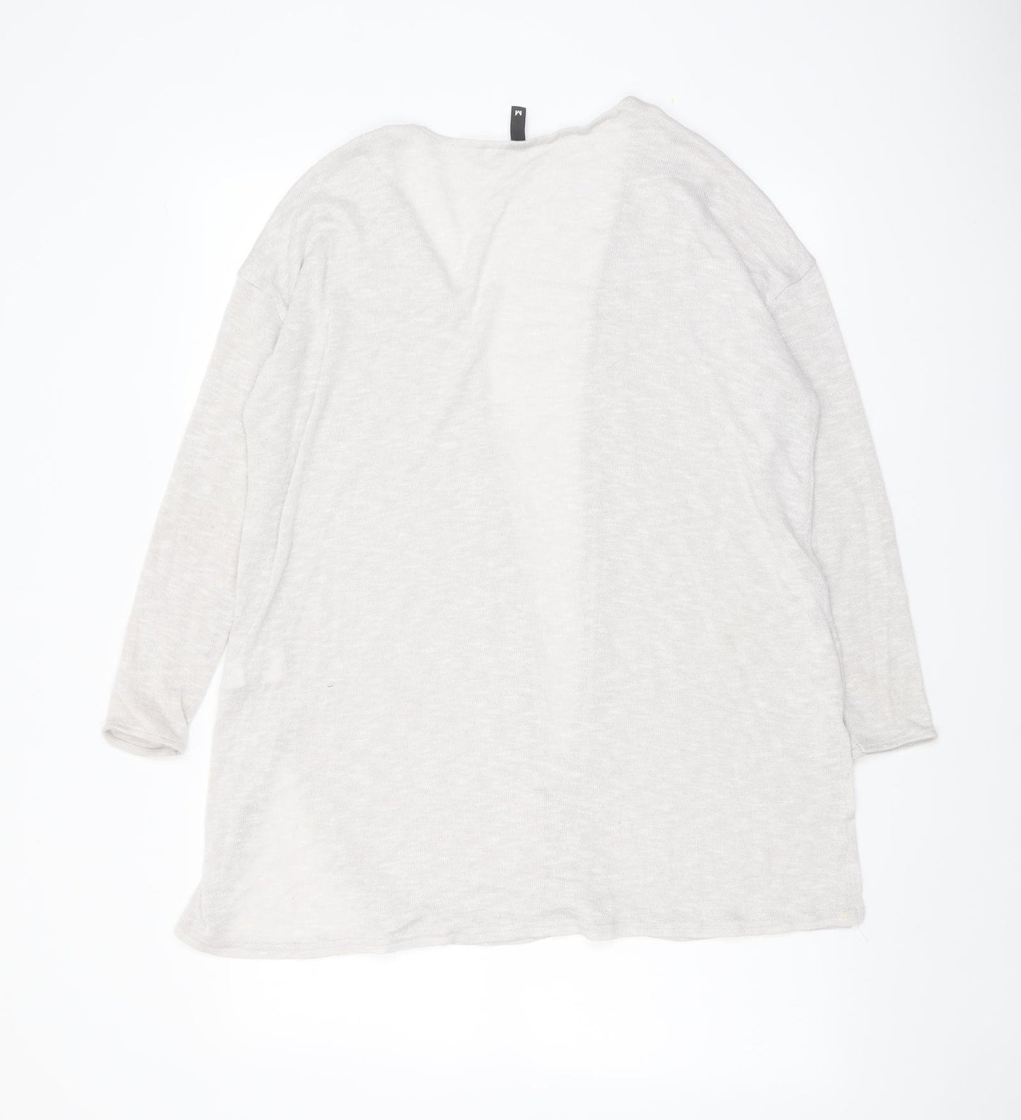 H&M Womens Beige V-Neck Polyester Cardigan Jumper Size M