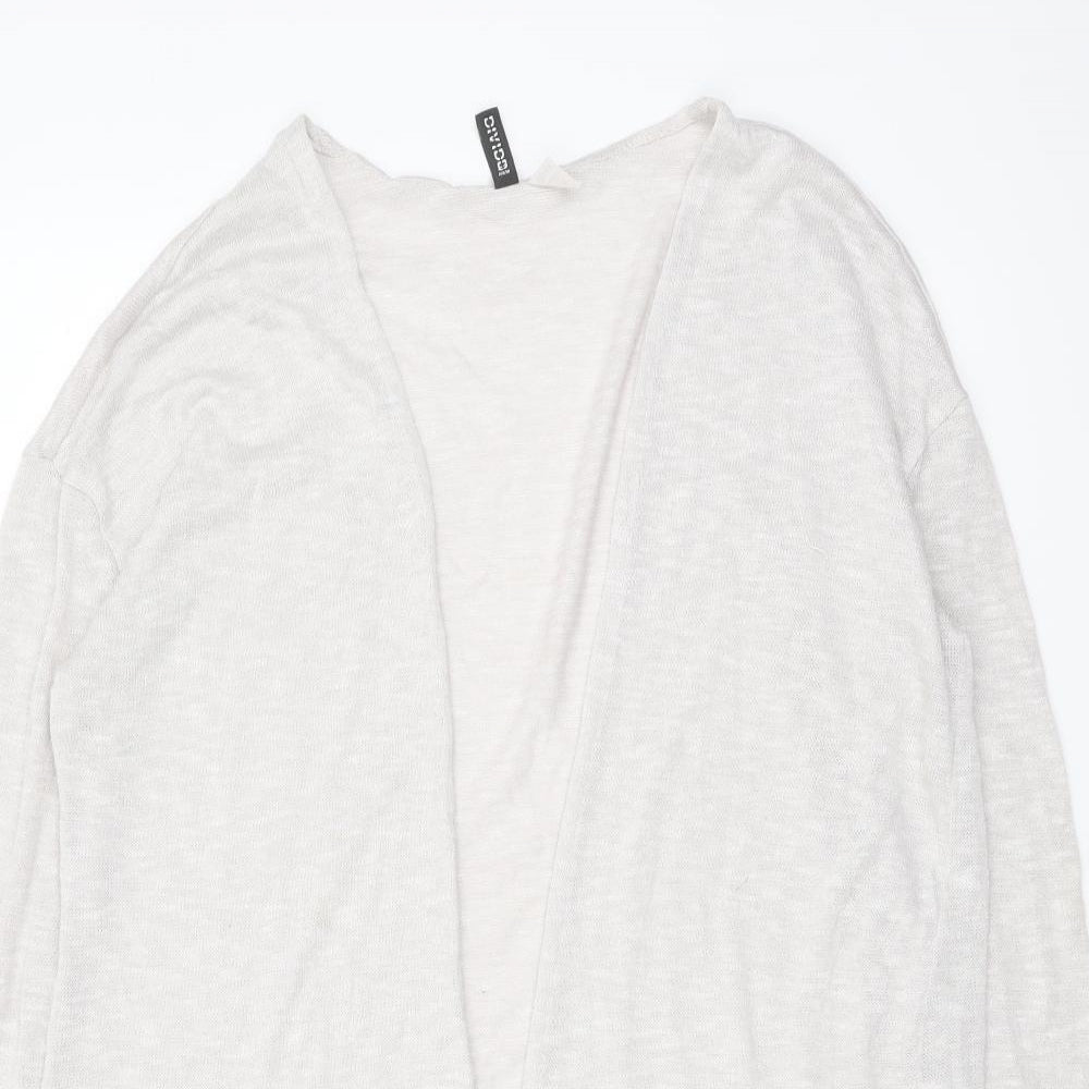 H&M Womens Beige V-Neck Polyester Cardigan Jumper Size M