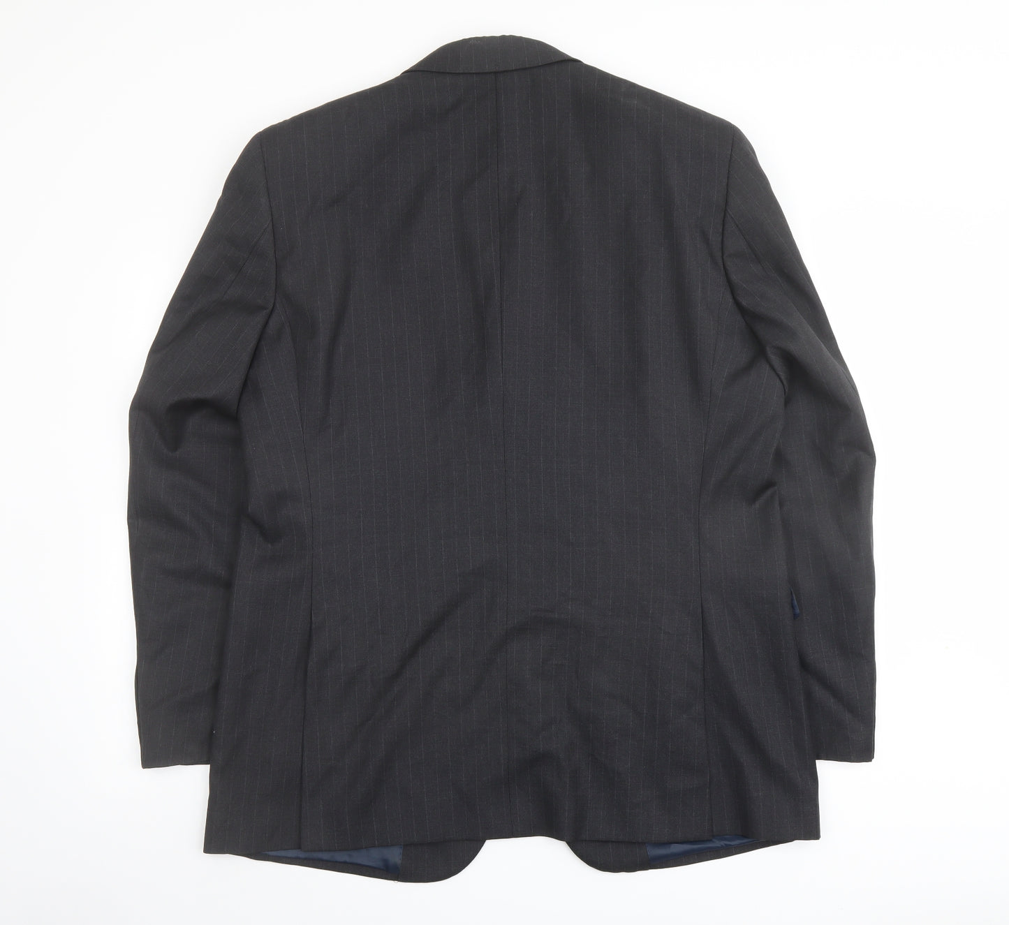 Marks and Spencer Mens Grey Striped Wool Jacket Suit Jacket Size 44 Regular