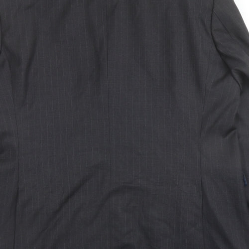 Marks and Spencer Mens Grey Striped Wool Jacket Suit Jacket Size 44 Regular