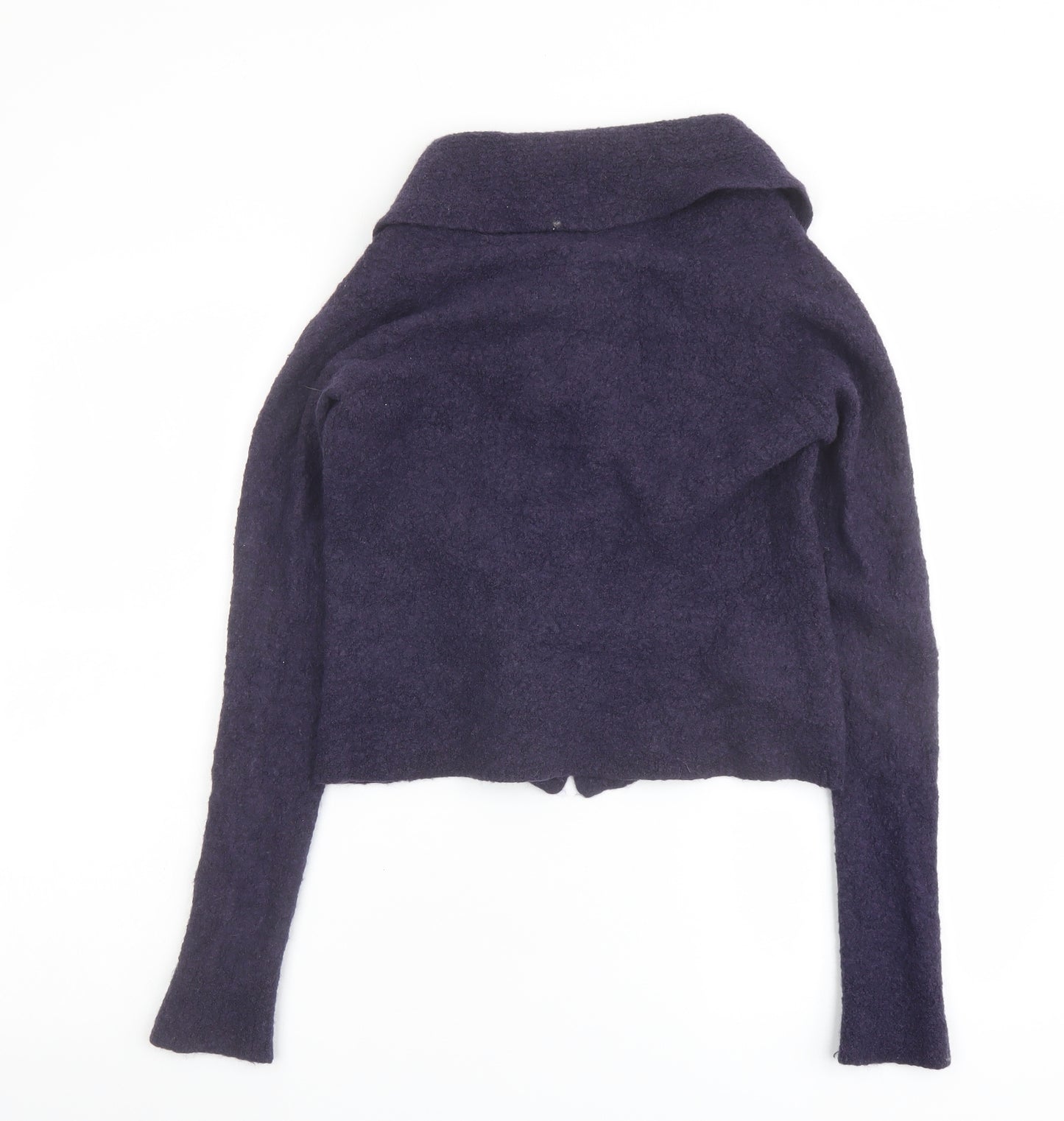 EAST Womens Blue Collared Wool Cardigan Jumper Size 12