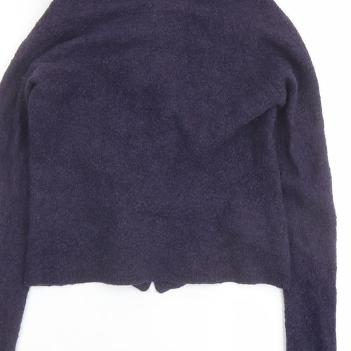 EAST Womens Blue Collared Wool Cardigan Jumper Size 12