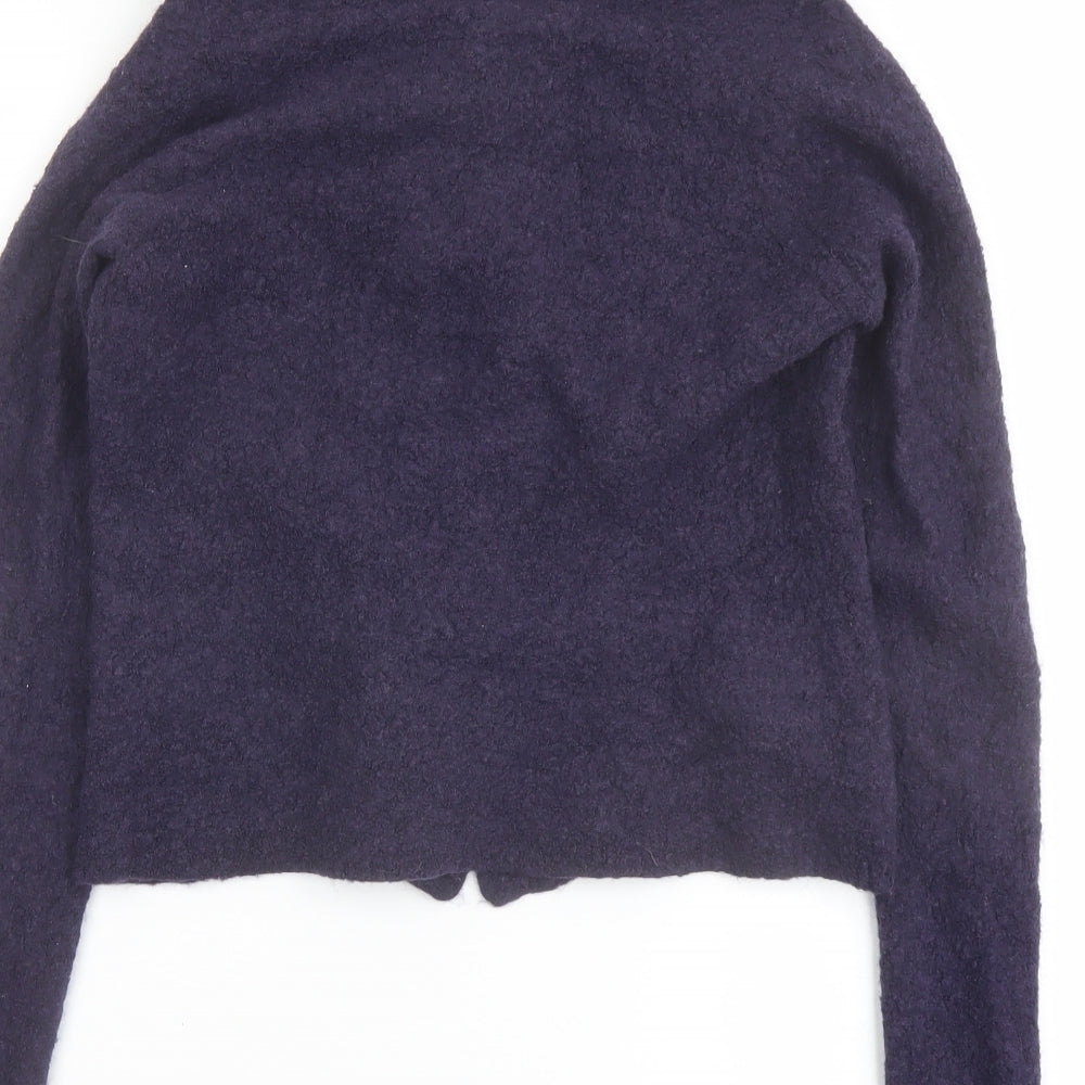 EAST Womens Blue Collared Wool Cardigan Jumper Size 12