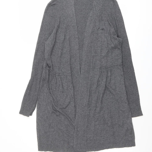 BHS Womens Grey V-Neck Viscose Cardigan Jumper Size 12