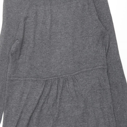 BHS Womens Grey V-Neck Viscose Cardigan Jumper Size 12