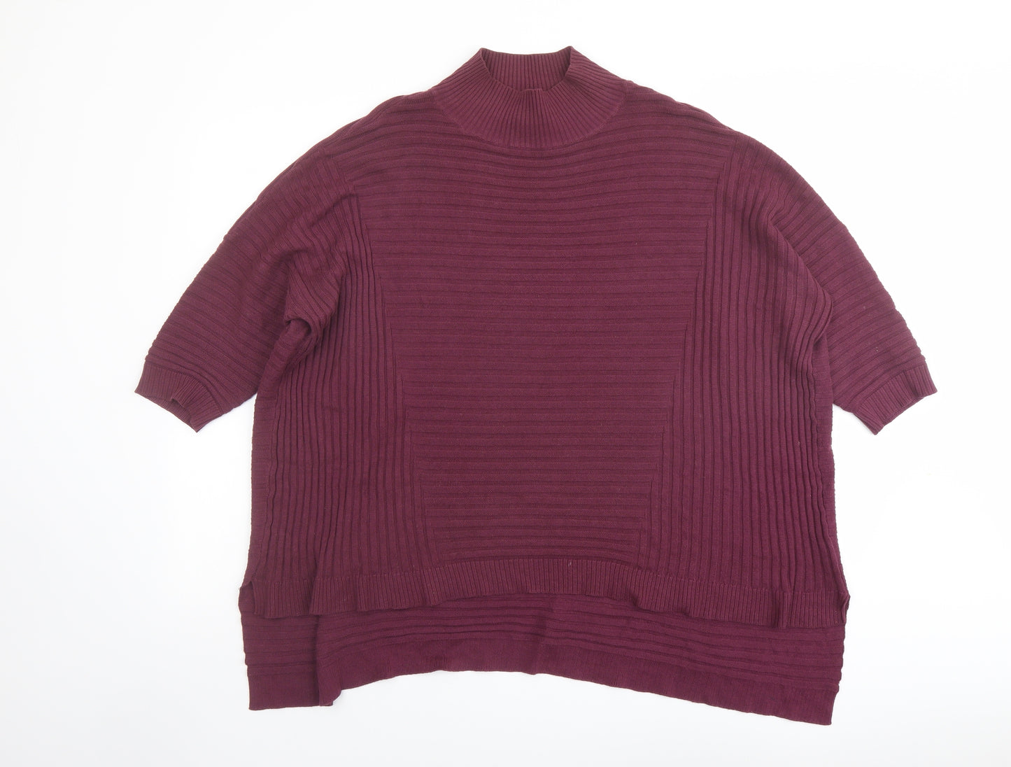 Select Womens Purple Mock Neck Acrylic Pullover Jumper Size 14