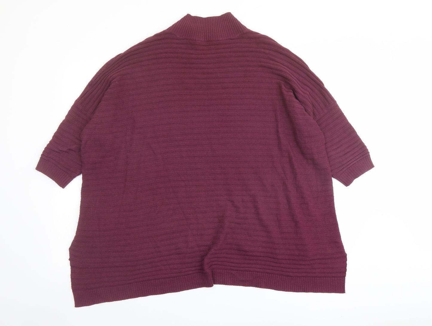 Select Womens Purple Mock Neck Acrylic Pullover Jumper Size 14