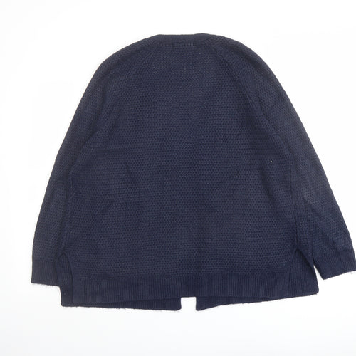 Fat Face Womens Blue V-Neck Acrylic Cardigan Jumper Size 14