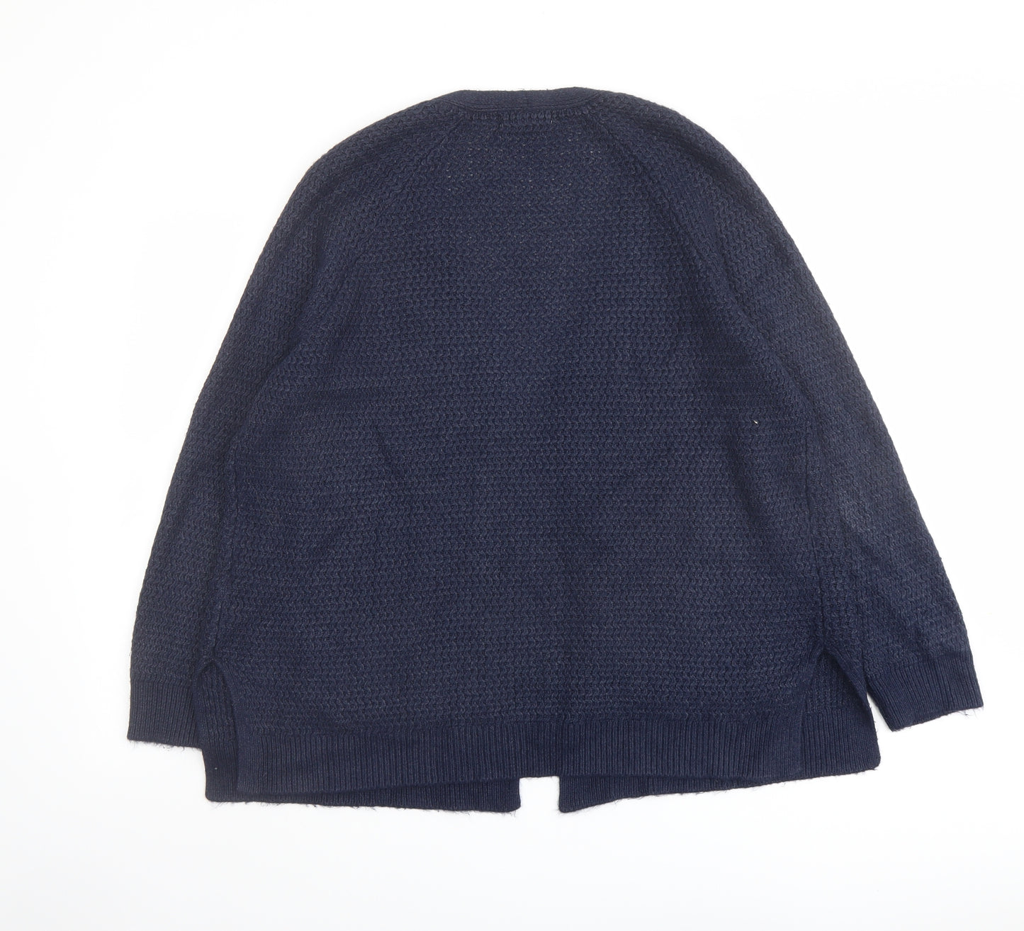 Fat Face Womens Blue V-Neck Acrylic Cardigan Jumper Size 14