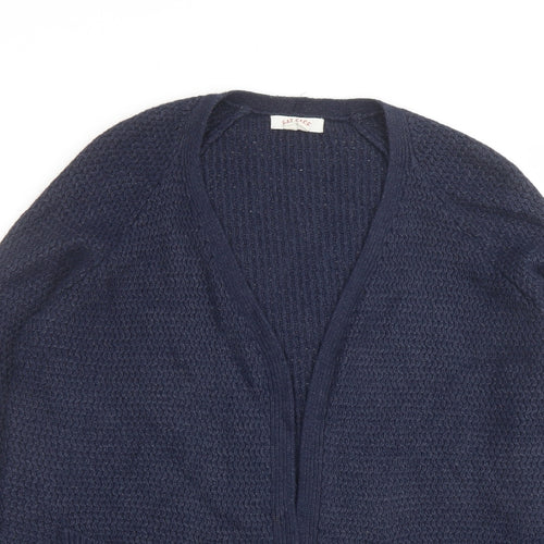 Fat Face Womens Blue V-Neck Acrylic Cardigan Jumper Size 14