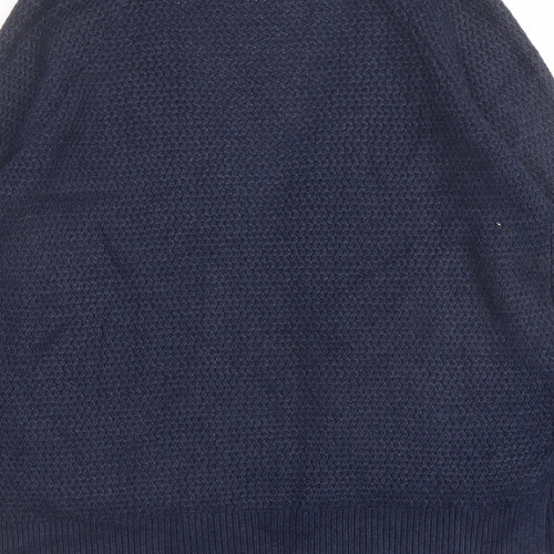 Fat Face Womens Blue V-Neck Acrylic Cardigan Jumper Size 14