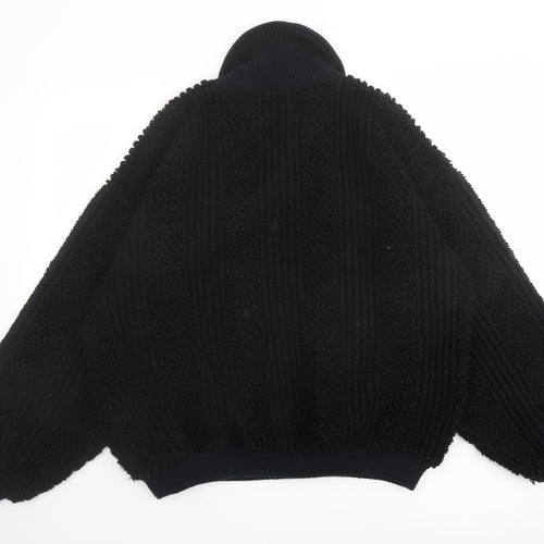Concept Clothing Compamny Mens Black Collared Acrylic Pullover Jumper Size M Long Sleeve