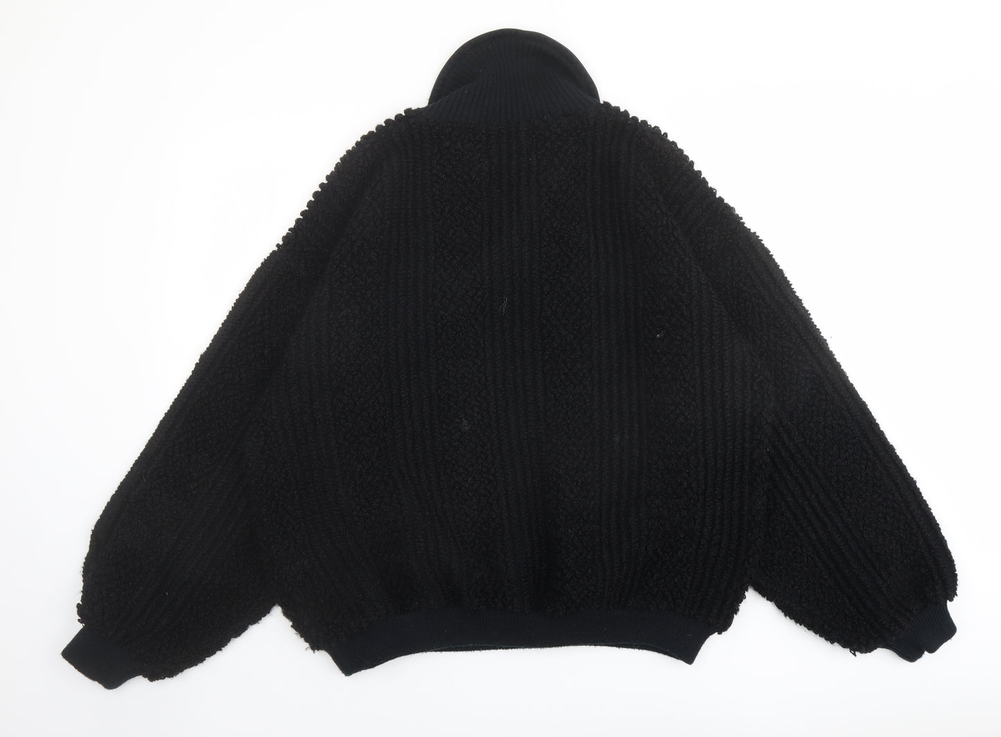 Concept Clothing Compamny Mens Black Collared Acrylic Pullover Jumper Size M Long Sleeve