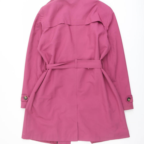 Marks and Spencer Womens Pink Trench Coat Coat Size 16 Button