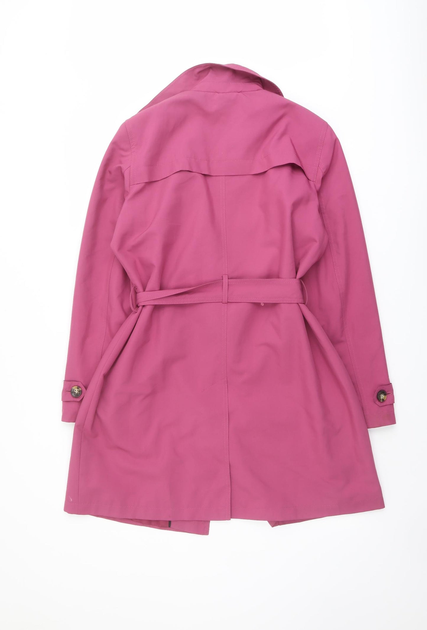 Marks and Spencer Womens Pink Trench Coat Coat Size 16 Button