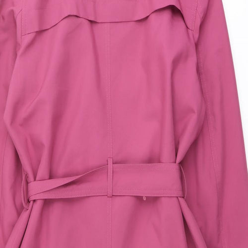Marks and Spencer Womens Pink Trench Coat Coat Size 16 Button
