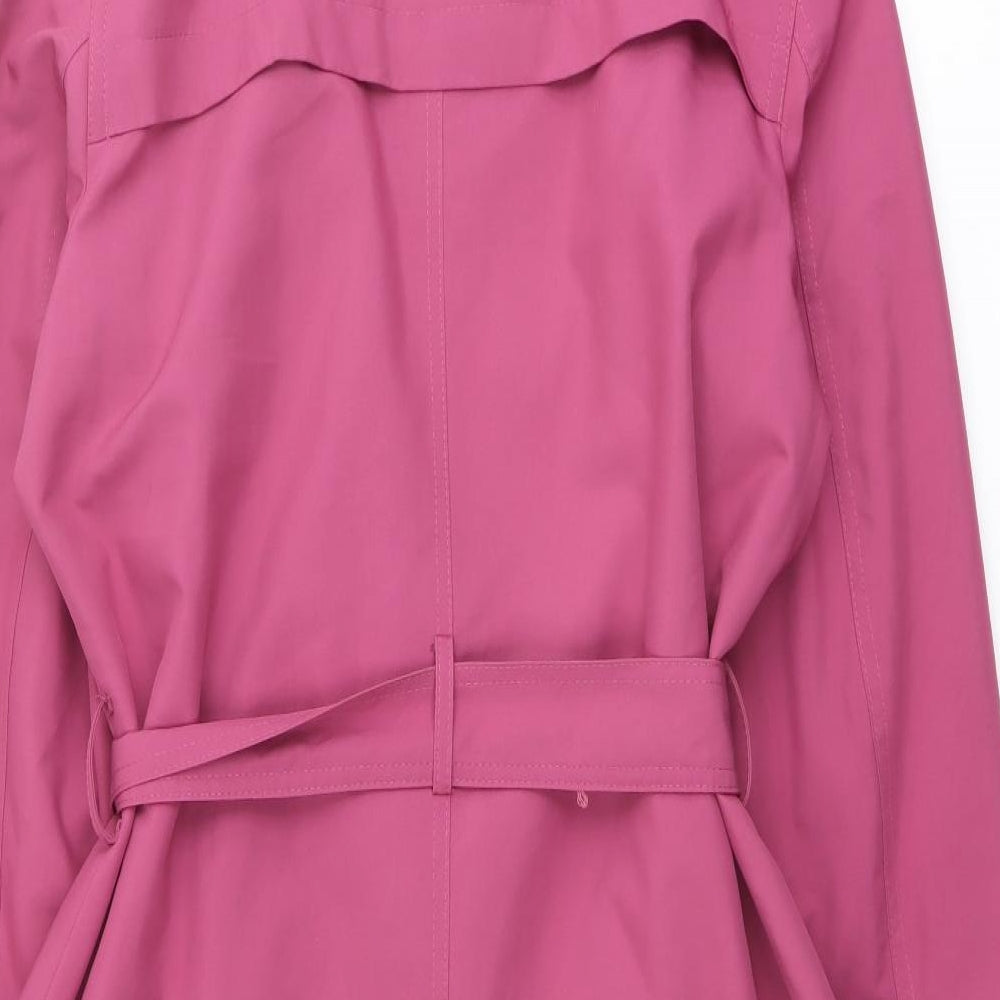Marks and Spencer Womens Pink Trench Coat Coat Size 16 Button