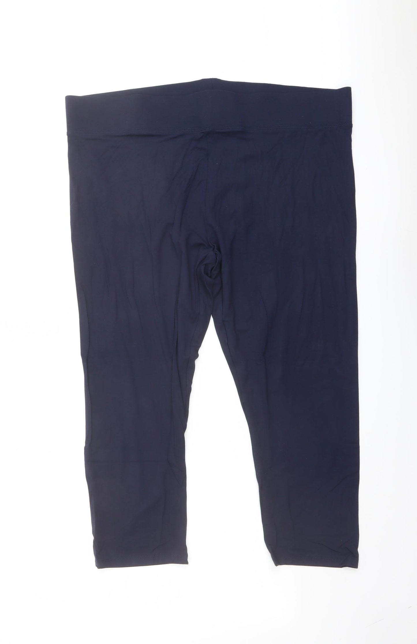 Marks and Spencer Womens Blue Viscose Cropped Leggings Size 20 L22 in